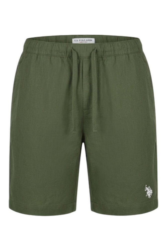 U.S. Polo Assn. Shorts Freizeithose Linen (Materialmix) kurz olivegrün Herren