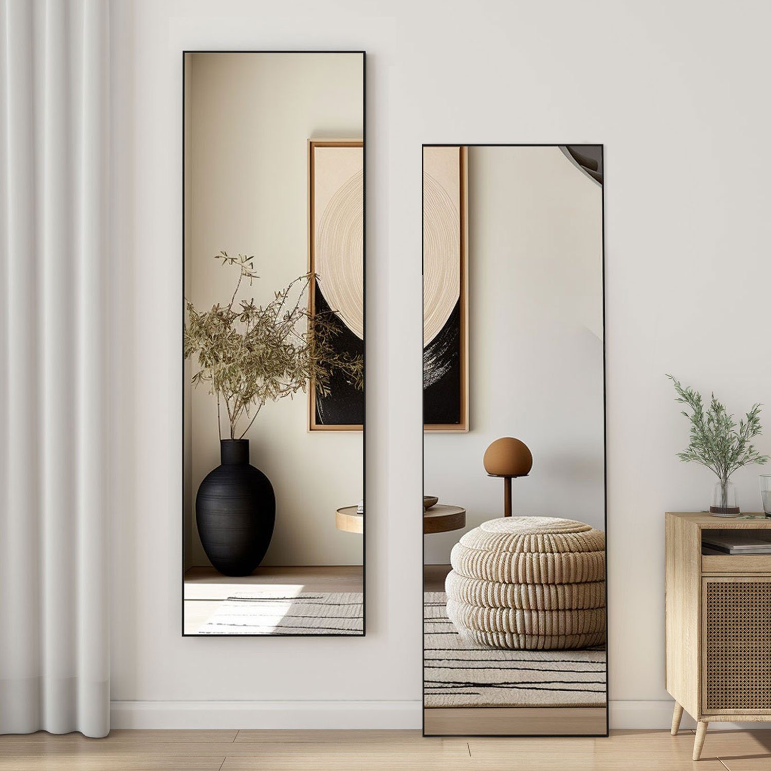 duschspa Ganzkörperspiegel Standspiegel Wandspiegel Schwarz Hängespiegel Sp günstig online kaufen