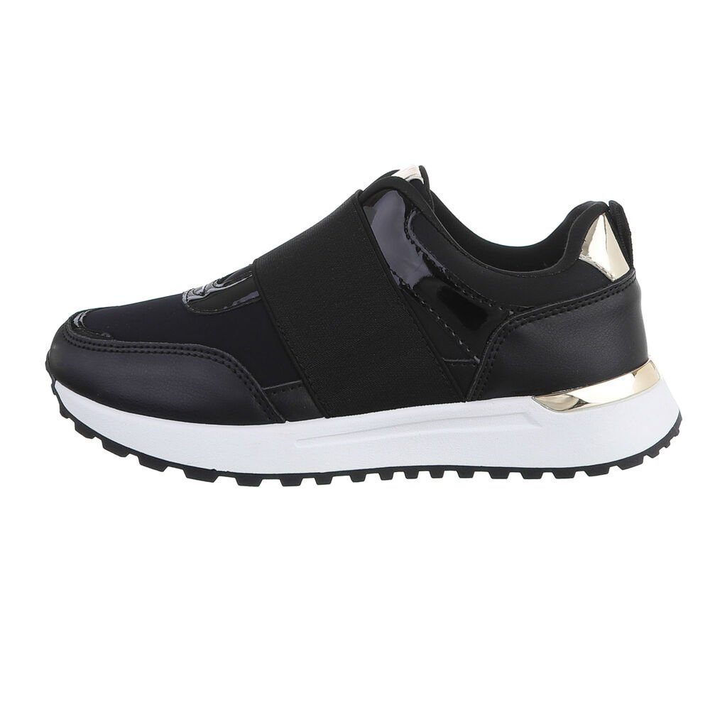 Ital-Design Damen Low-Top Freizeit Sneaker Flach Sneakers Low in Schwarz günstig online kaufen