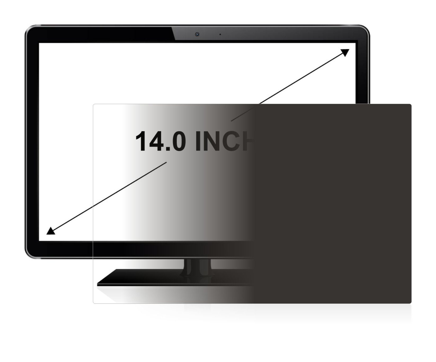 upscreen »Blickschutzfilter« für 35.6 cm (14 Zoll) [310 x 175 mm],  Displayschutzfolie, Blickschutz Blaulichtfilter Sichtschutz Privacy Filter