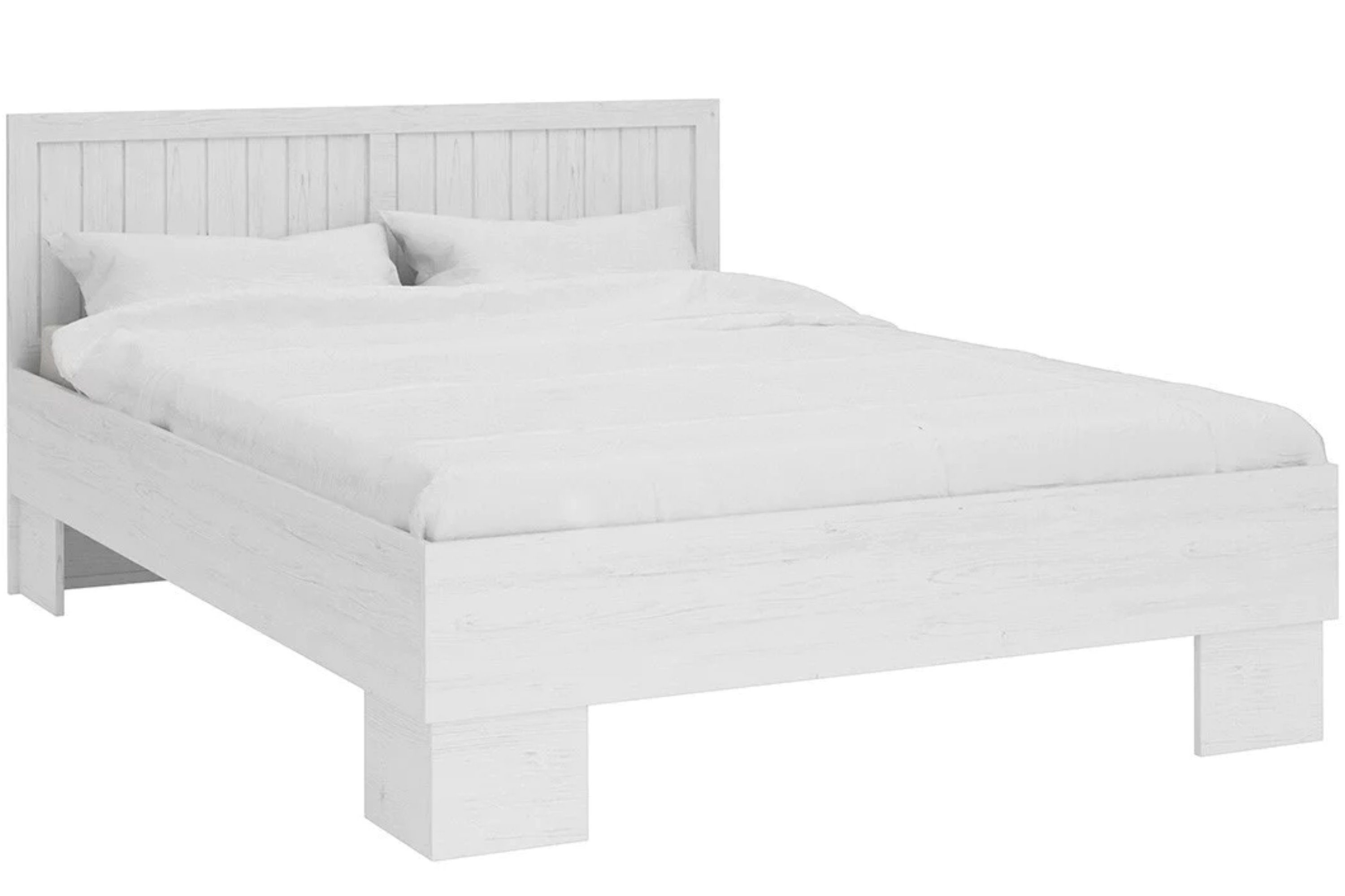 KONSIMO® Bett LEMAS Bett mit Kopfstütze, Provenzalische Stil, Produkt aus EU, Provenzalische Stil, ohne Matratze, Liegefläche 160×200 cm