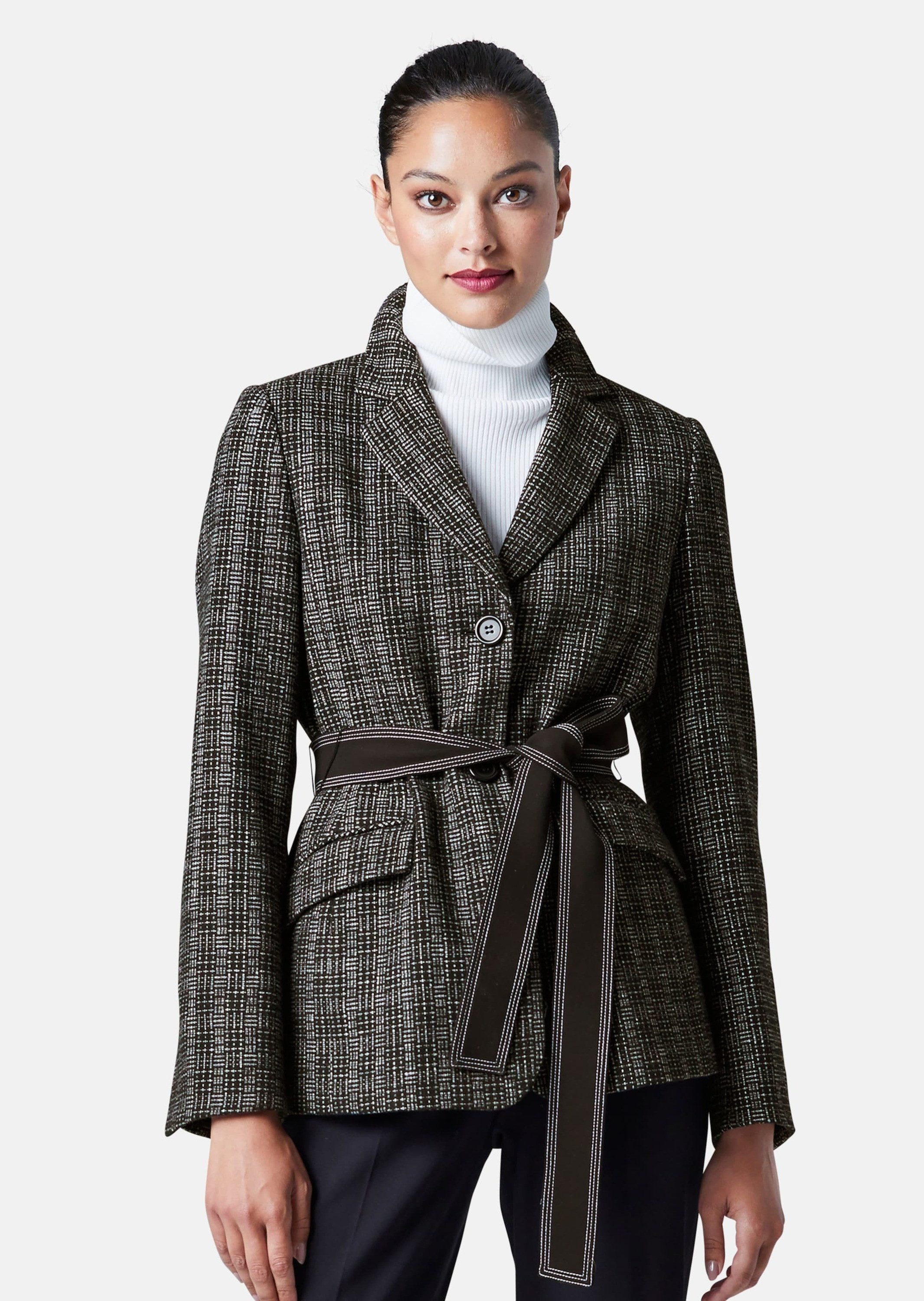 Kurzblazer Blazer mit Gürtel
