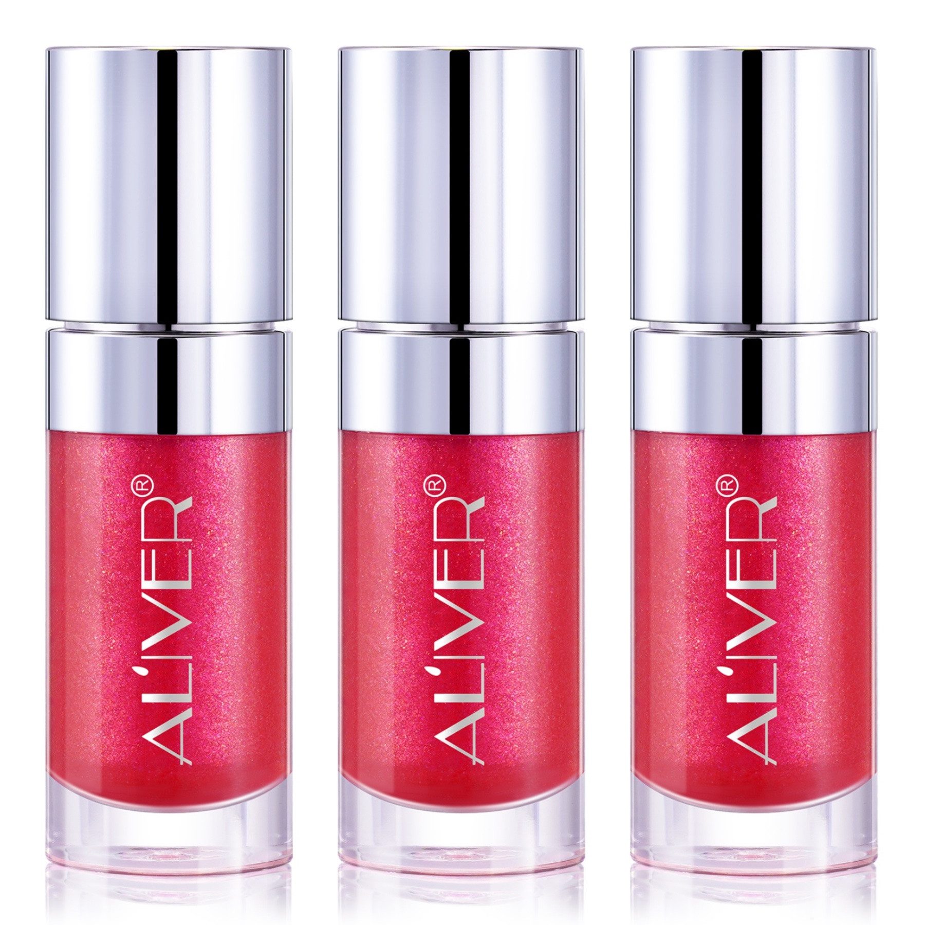 ALIVER Lippenstift Lipgloss Lippencreme Feuchtigkeitsspendender mit 3D Volumeneffekt, Lippenstift, Lip Glow, Glass-Lips-Effekt, Kirschkernöl