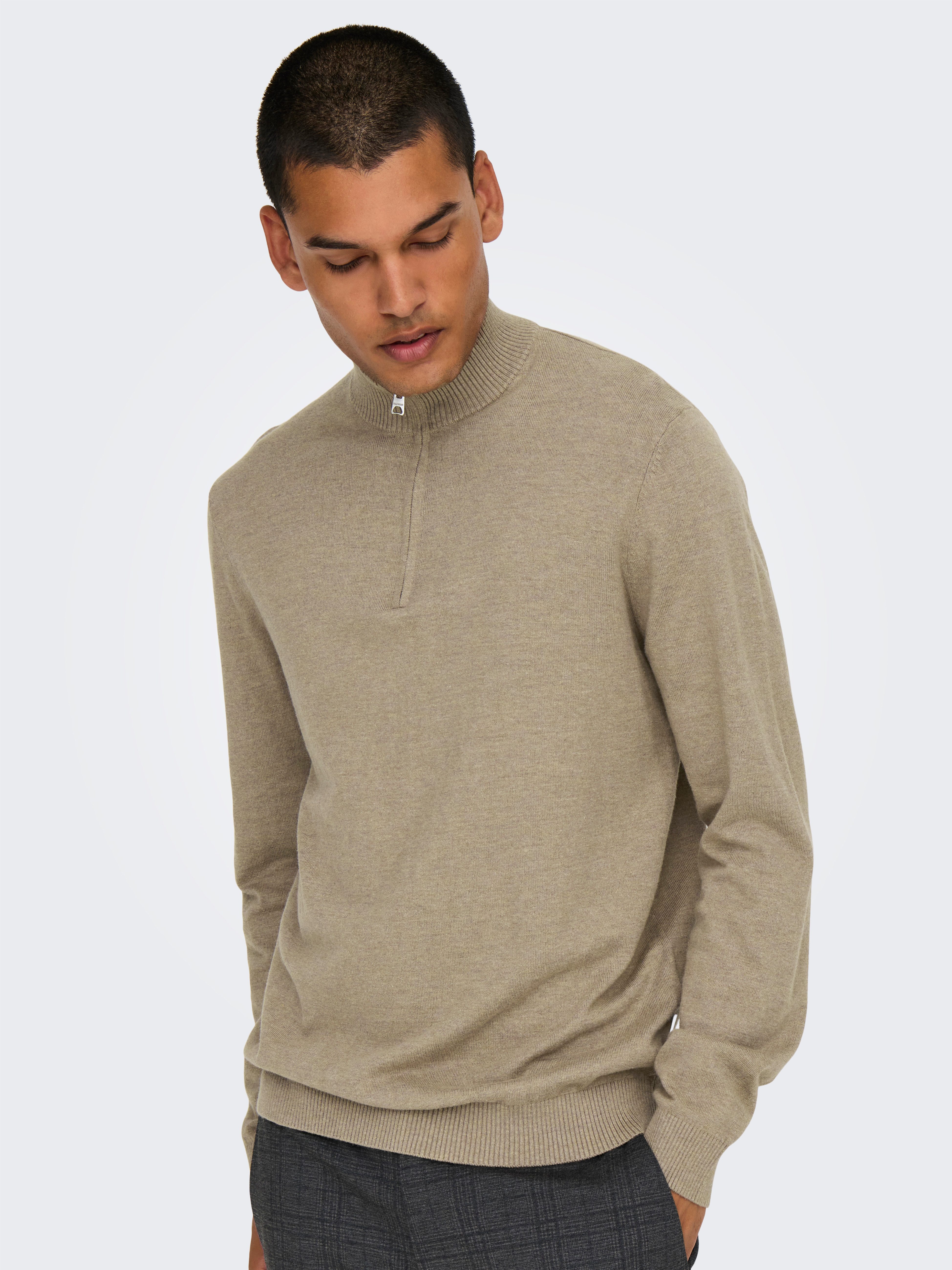ONLY & SONS Troyer ONSLOUI REG 12 MEL HALF ZIP KNIT NOOS günstig online kaufen