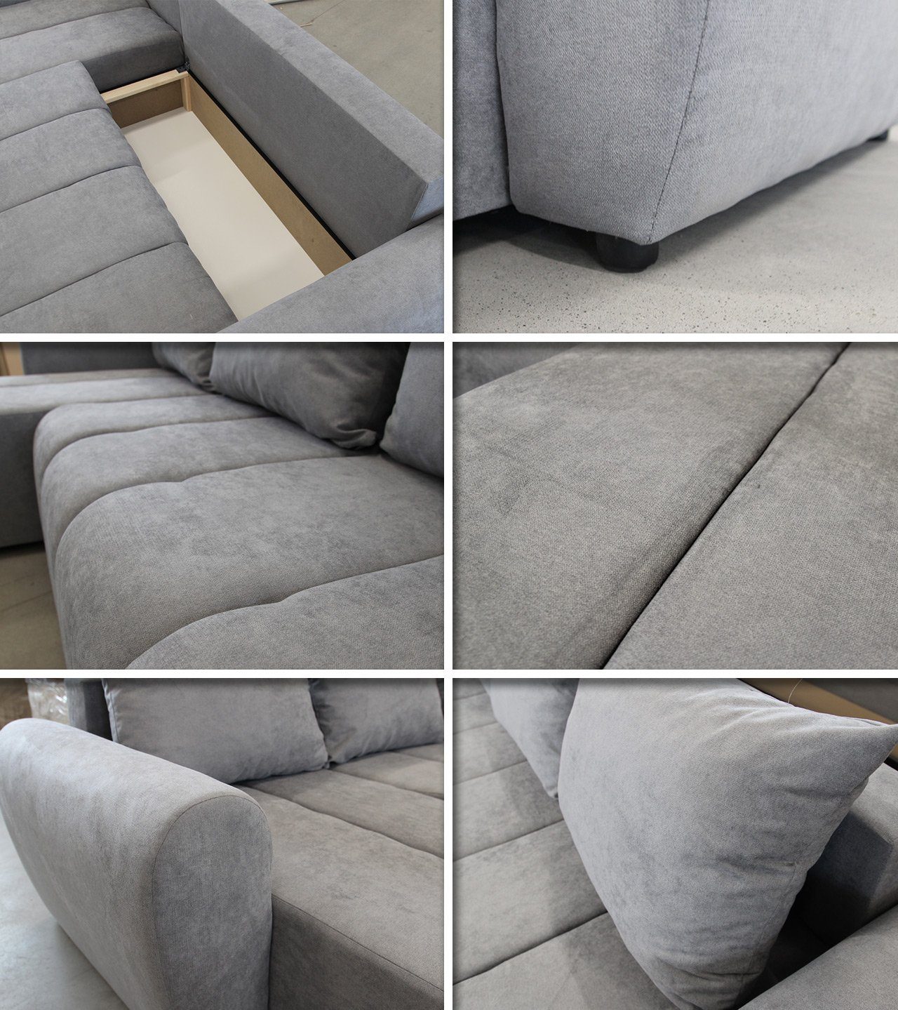 Sofnet Ecksofa Cleo L, mit Schlaffunktion und Bettkasten, L-Form Couch, Schlafsofa, Ottomane Universal