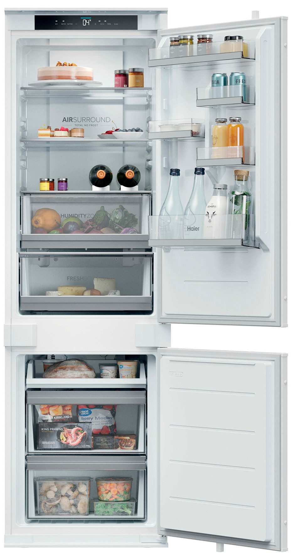 Haier Einbaukühlgefrierkombination ID Titanium 2 HBQW5518D, 177,2 cm hoch, 54 cm breit, Humidity Zone: Obst, Gemüse und Salat 2x länger frisch halten