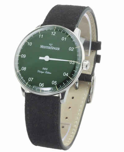 Meistersinger Automatikuhr Herren Uhr Neo Vintage ED LTD Black ED-FR21-NE409D Einzeiger Uhr, Einzeiger Uhr, Limited Edition