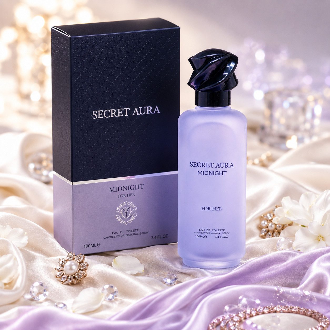 Fine Perfumery London Eau de Toilette Secret Aura Midnight For Her Damenduft Blumig Sinnlich 100ml, Hergestellt in UK, Damenduft
