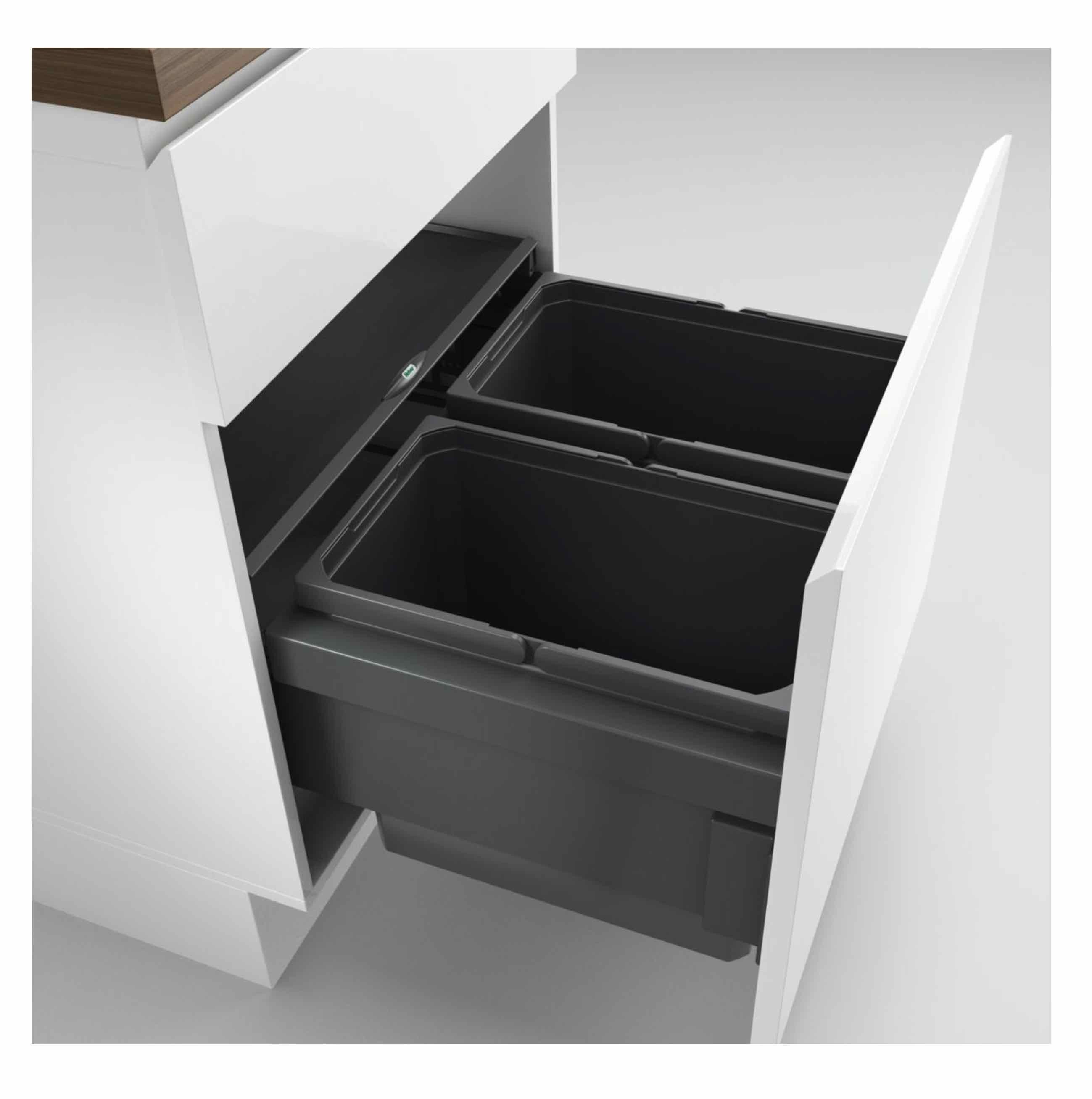 Naber Einbaumülleimer NABER Cox® Base 360 S/600-2, Abfallsammler Frontauszug anthrazit