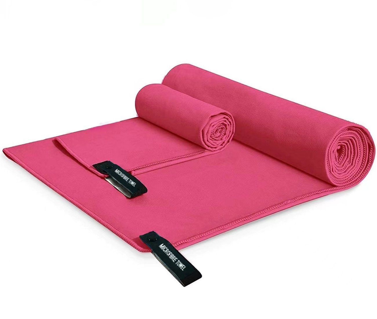 Haiaveng Handtuch Set Handtuch Set,Badetuch Groß(152x76cm)+Handtüch Klein(80x40cm), Verfügbar als Sporthandtuch Reisehandtuch Outdoor Handtuch Strandtuch pink