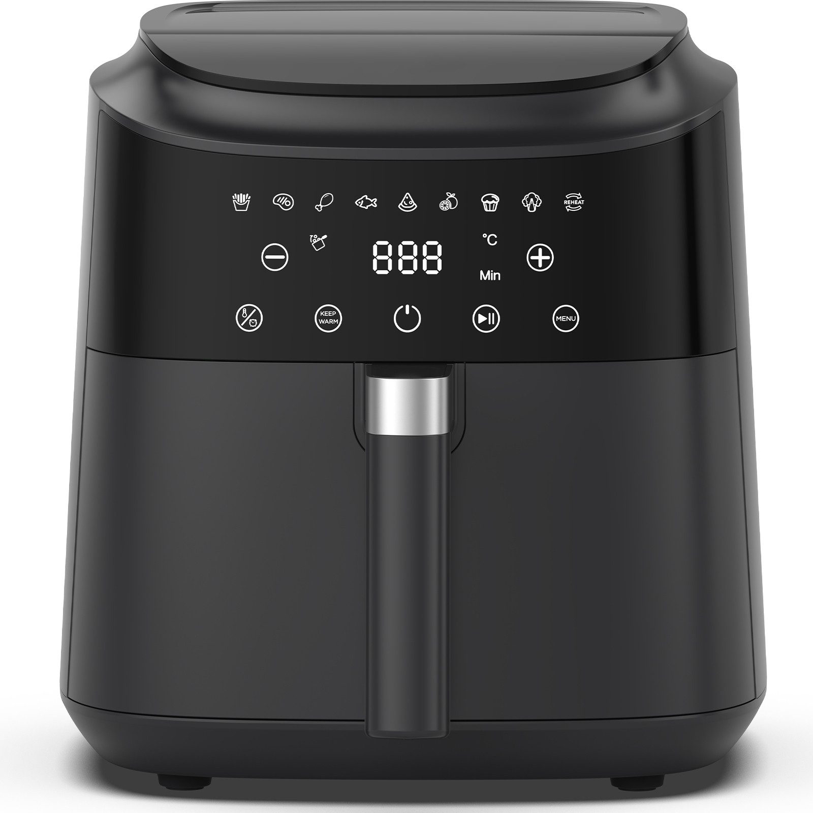 AIMAX Heißluftfritteuse Airfryer 6L, 360° Heißluft, Timer, 40–200°C, Spülmaschinenfest, fettarm, ohne Öl, 1650 W, Touchdisplay, LED-Bildschirm, 9 Programme, Überhitzungsschutz