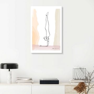 Posterlounge Alu-Dibond-Druck Yoga In Art, Handstand (Vrikshasana), Fitnessraum Minimalistisch Illustration