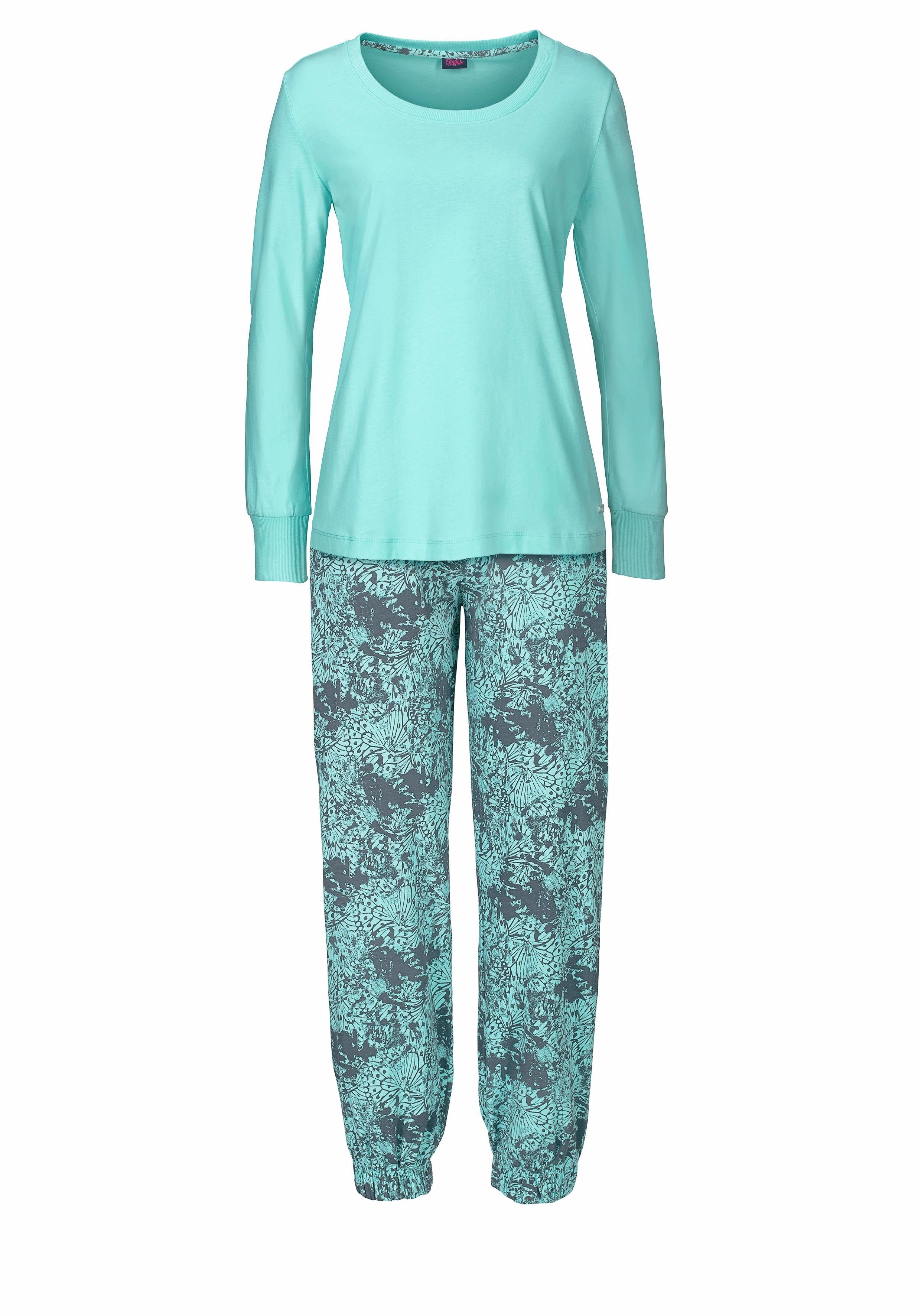 Buffalo Pyjama, (2 tlg.), mit gemusterter Hose und passendem Langarmshirt günstig online kaufen