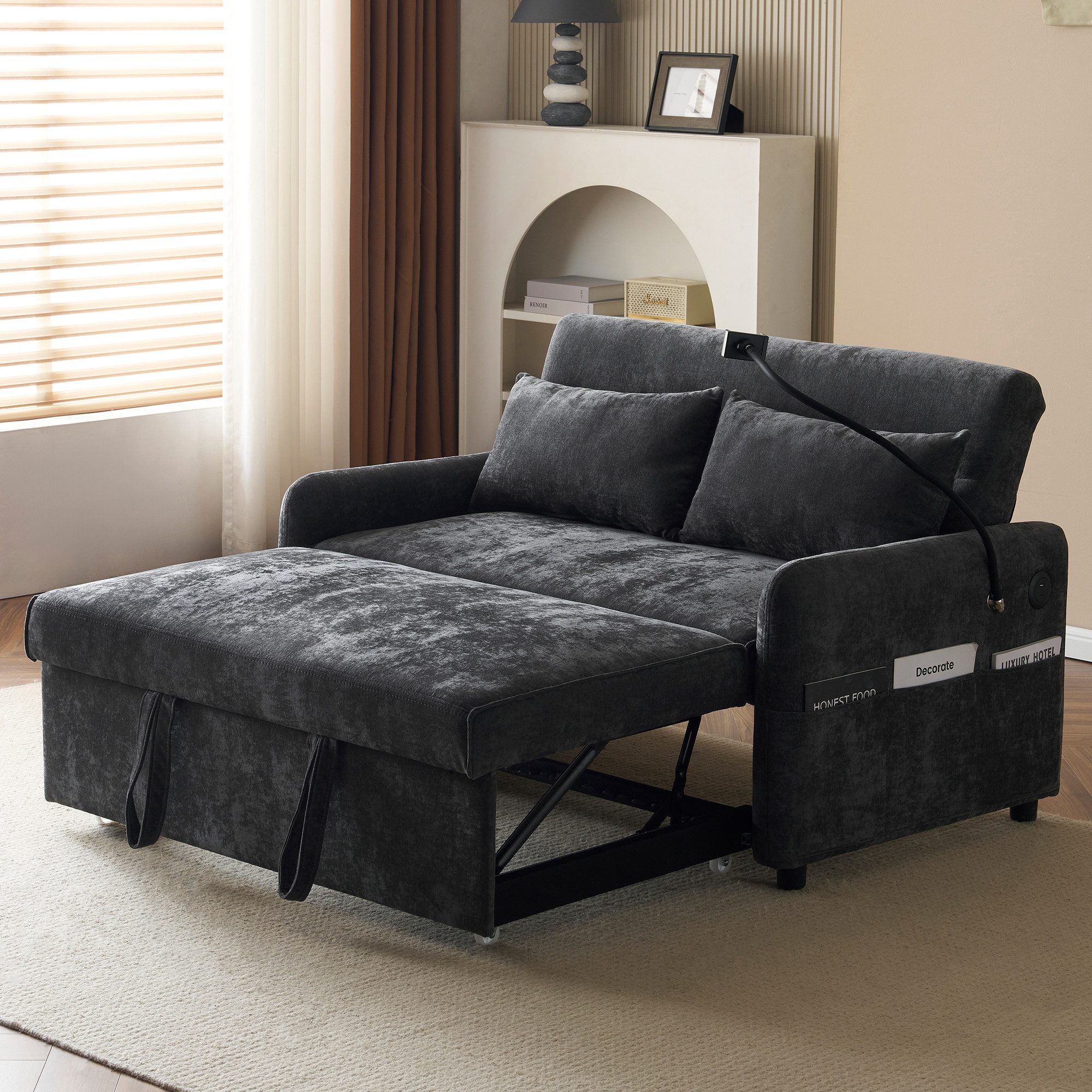KLAM HOME Schlafsofa modernes Doppel-Klappschlafsofa Bettsofa günstig online kaufen