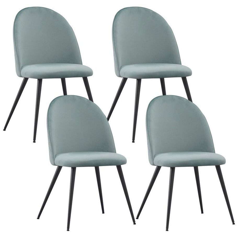 Samt Polsterstuhl Beetle Stuhl Stühle Eszimmer Wohnzimmer Grün 2Er-Set