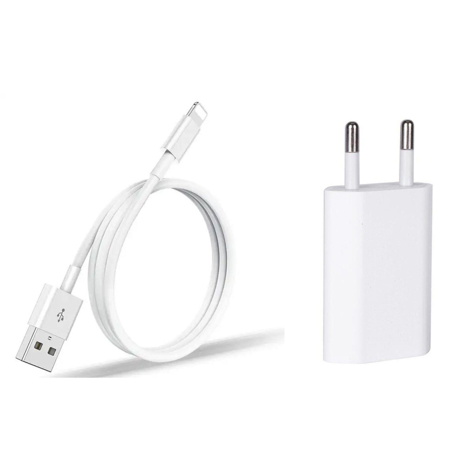 Alpha Electronics Ladekabel USB passt für iPhone 11, 12, 13, 14, Pro, X, Xs, Xr, Xs Max Smartphone-Ladegerät (1x Ladekabel USB-A auf Lightning + 1x Adapter USB-A, 1 METER Kabel)