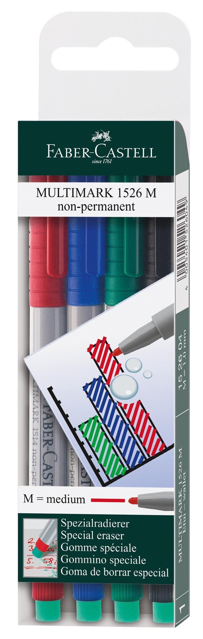 Faber-Castell Маркеры Faber Castell Маркеры Multimark non-perm M 1,0 mm 4er Etui