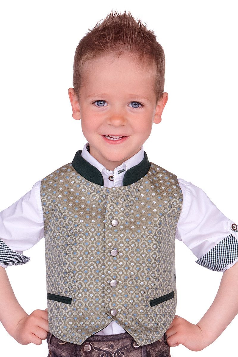 Isar-Trachten Trachtenjacke Kinderweste - CARLY - schilf