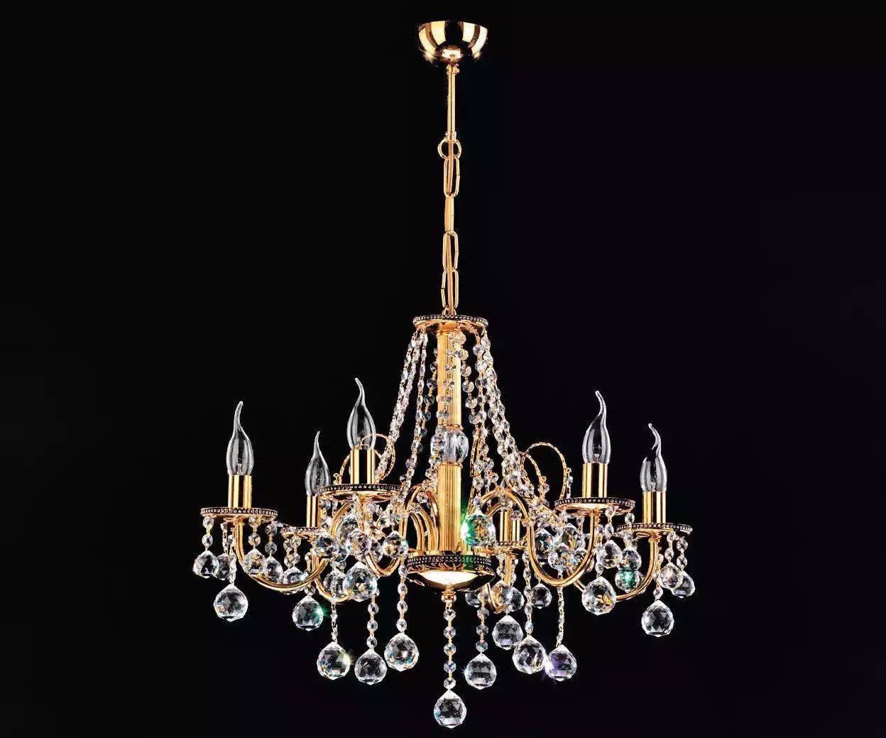 JVmoebel Kronleuchter Goldene Kronleuchter Kristall Lichtpendelleuchte günstig online kaufen