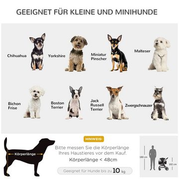 PawHut Hundebuggy faltbar Hundeanhänger, Haustier Fahrradanhänger, (1-tlg), für kleine Hunde und minimale Hunde