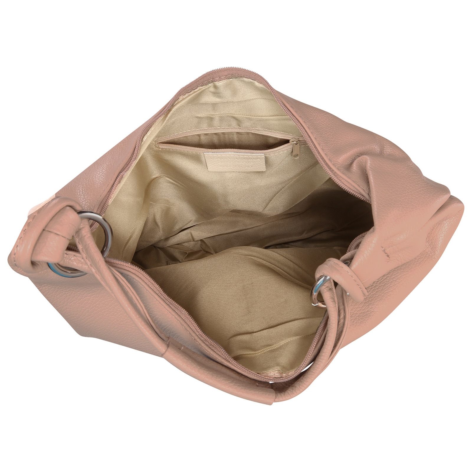 FLORENCE Schultertasche Florence Damen Schultertasche Hobo Bag (Schultertasche), Damen Schultertasche Leder, rosa ca. 45cm x ca. 35cm hoch