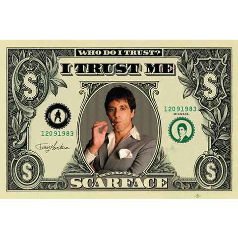 PYRAMID Poster Scarface Dollarschein (Who do I Trust) 91,5 x 61 cm