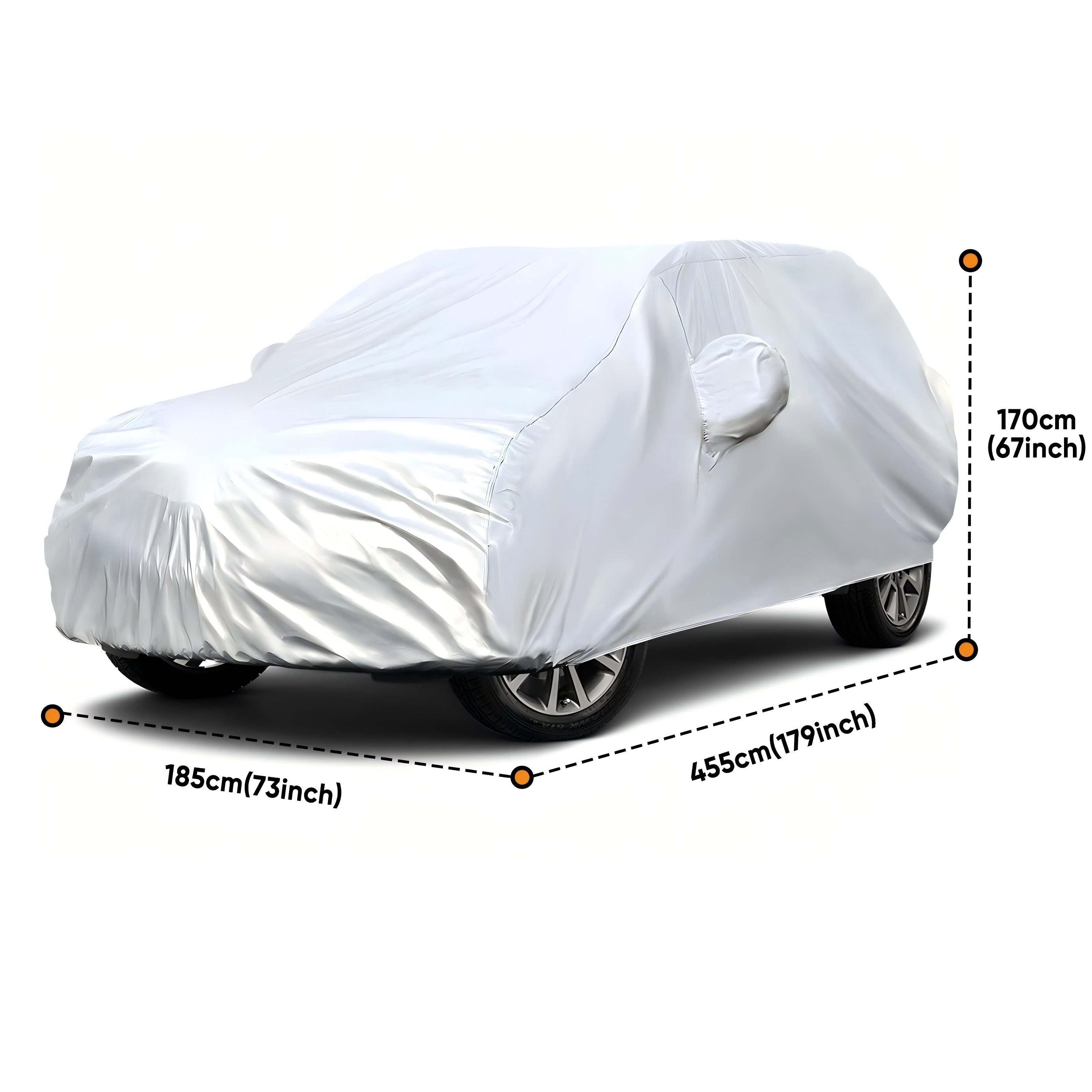 MIBODE Autoplane Autoplane Autoschutzhülle Auto Abdeckplane SUV Cover Autoplane Silber, Wasserdicht, UV-beständig, Staubdicht, Windfest, Kratzfest