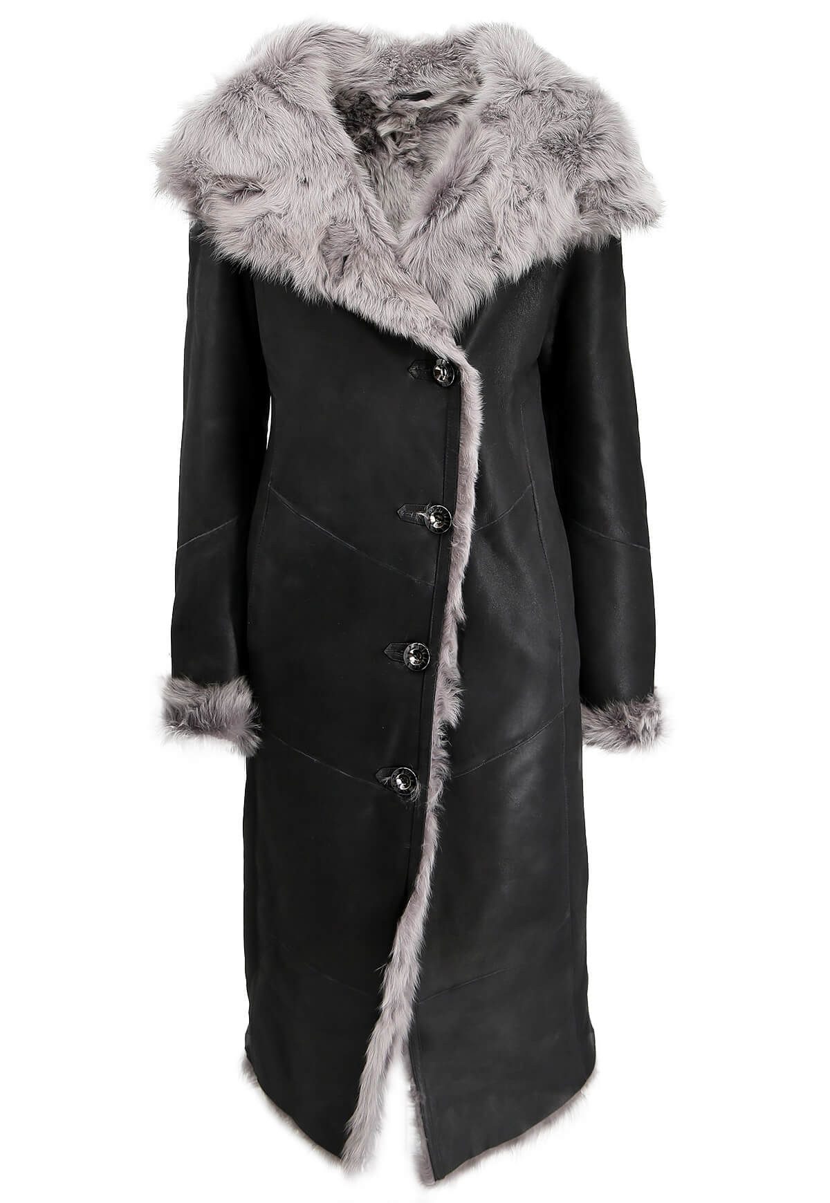 Hollert Wintermantel Lammfellmantel Davina Schwarz