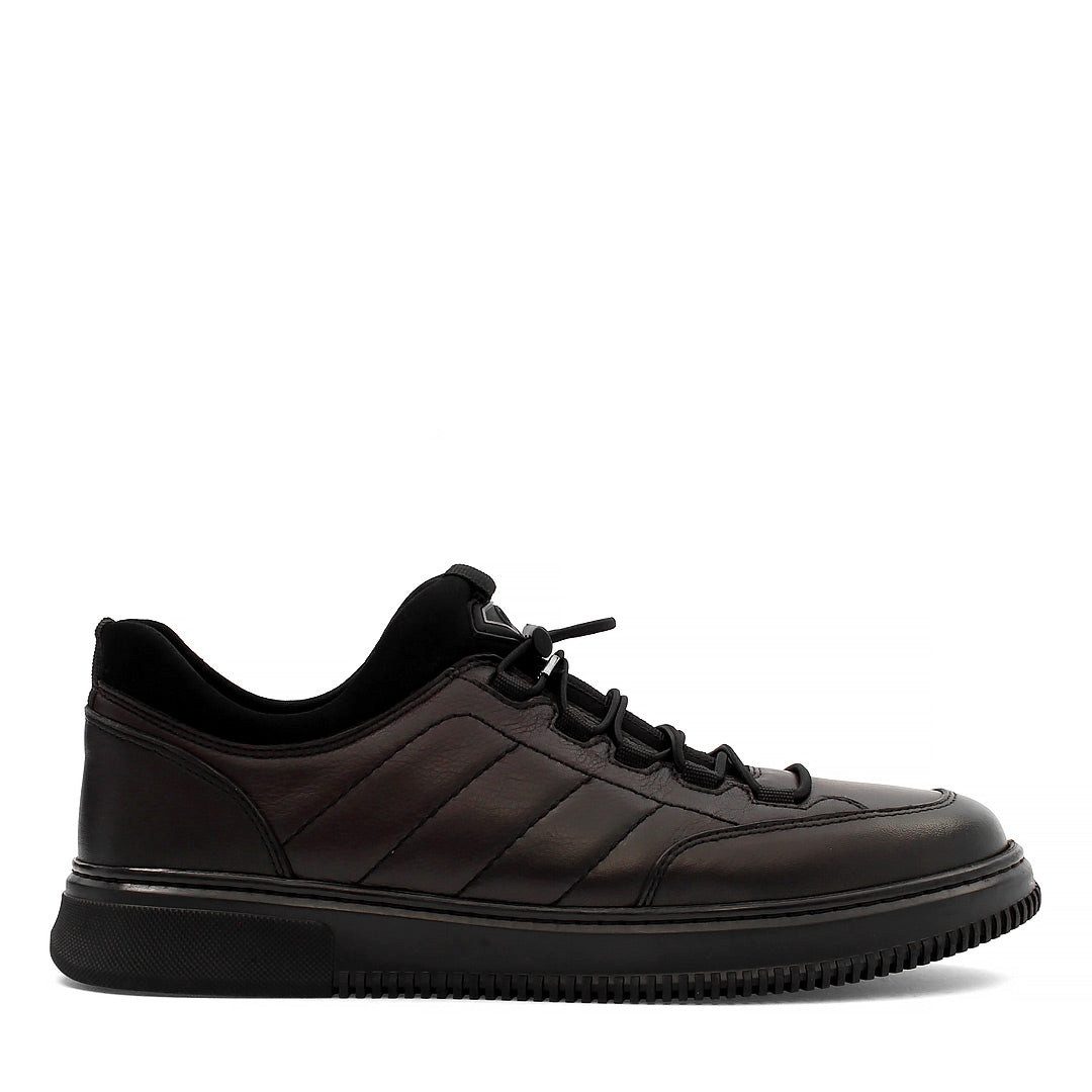 Celal Gültekin Slip-On Elastikschnürung Steppmuster Flach Herren Sneaker Glattleder, Steppnaht, Elastikschnürung, Braun, 40