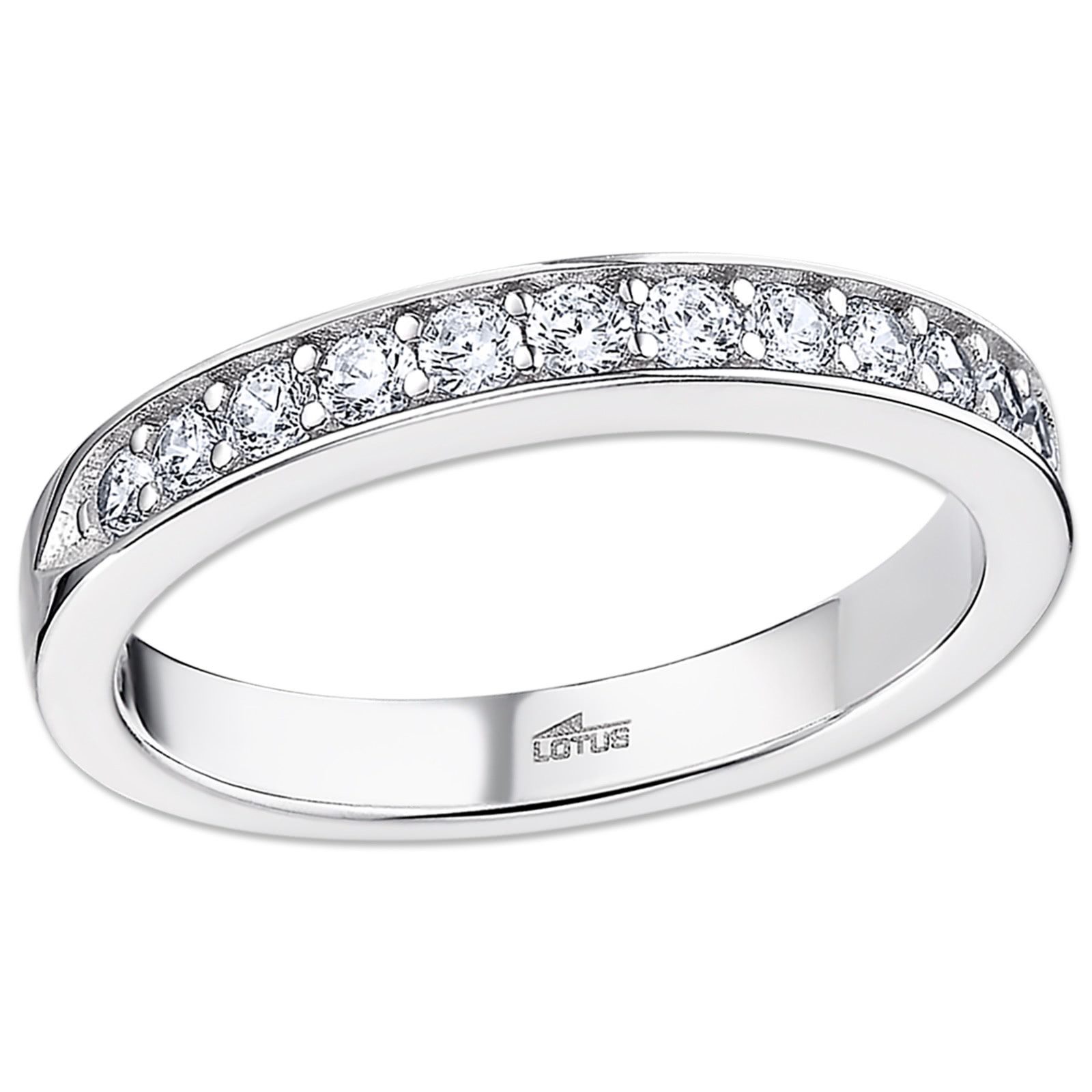 LOTUS SILVER Silberring LOTUS Silver Ring 925 Silber Lotus (Fingerring), Ring Zirkoniastein 925 Sterling Silber, Farbe: weiß, silber