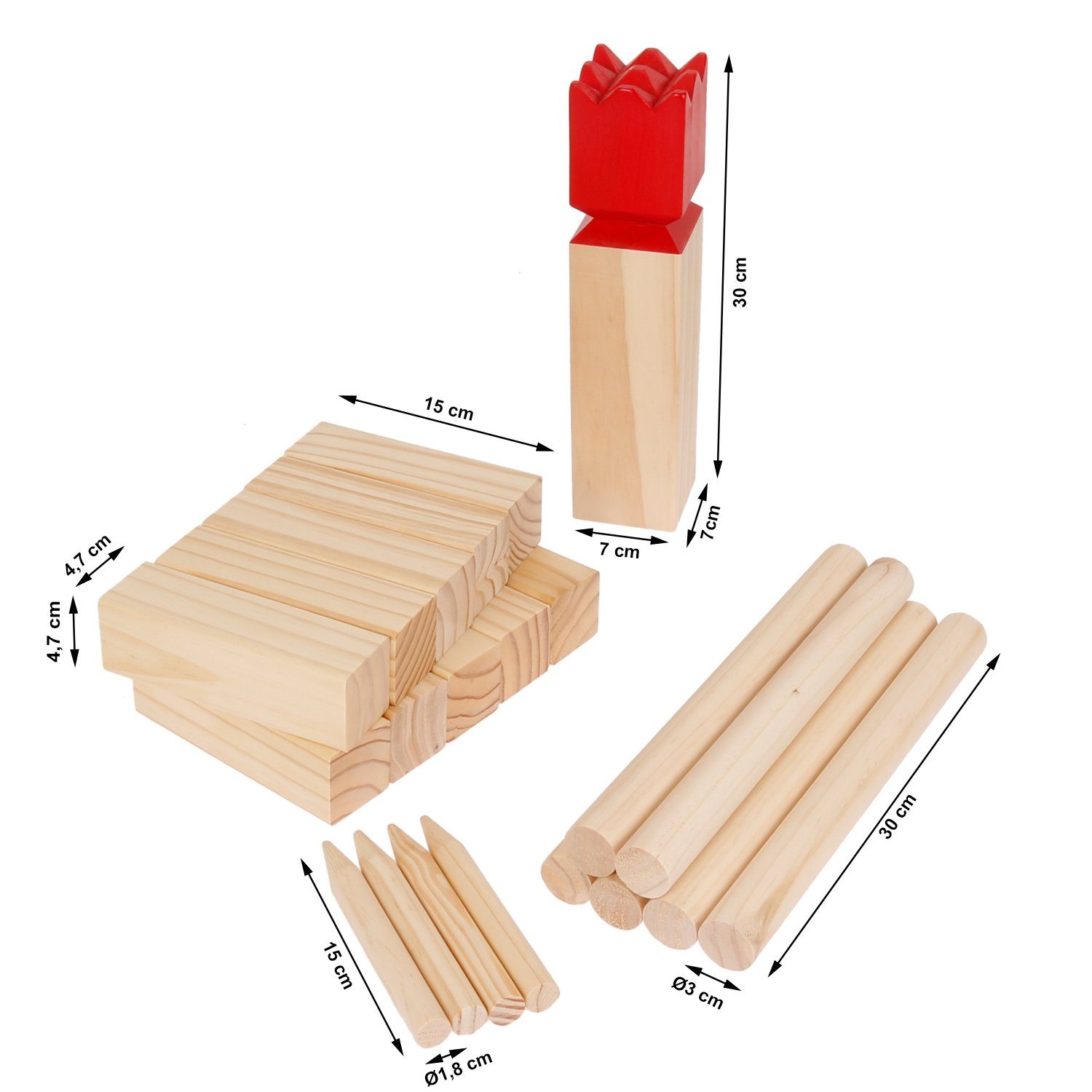 FunTomia Outdoor-Spielzeug 30cm König Kubb Spiel günstig online kaufen