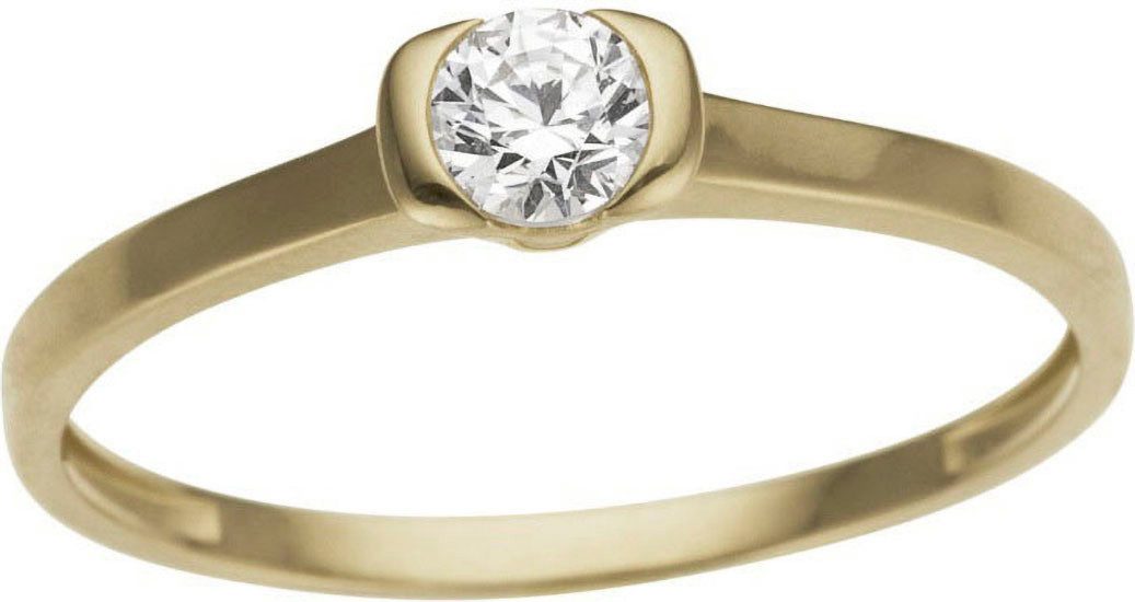 Fingerring Schmuck Geschenk Gold 333 Damenring Goldring Verlobung Herz Solitär