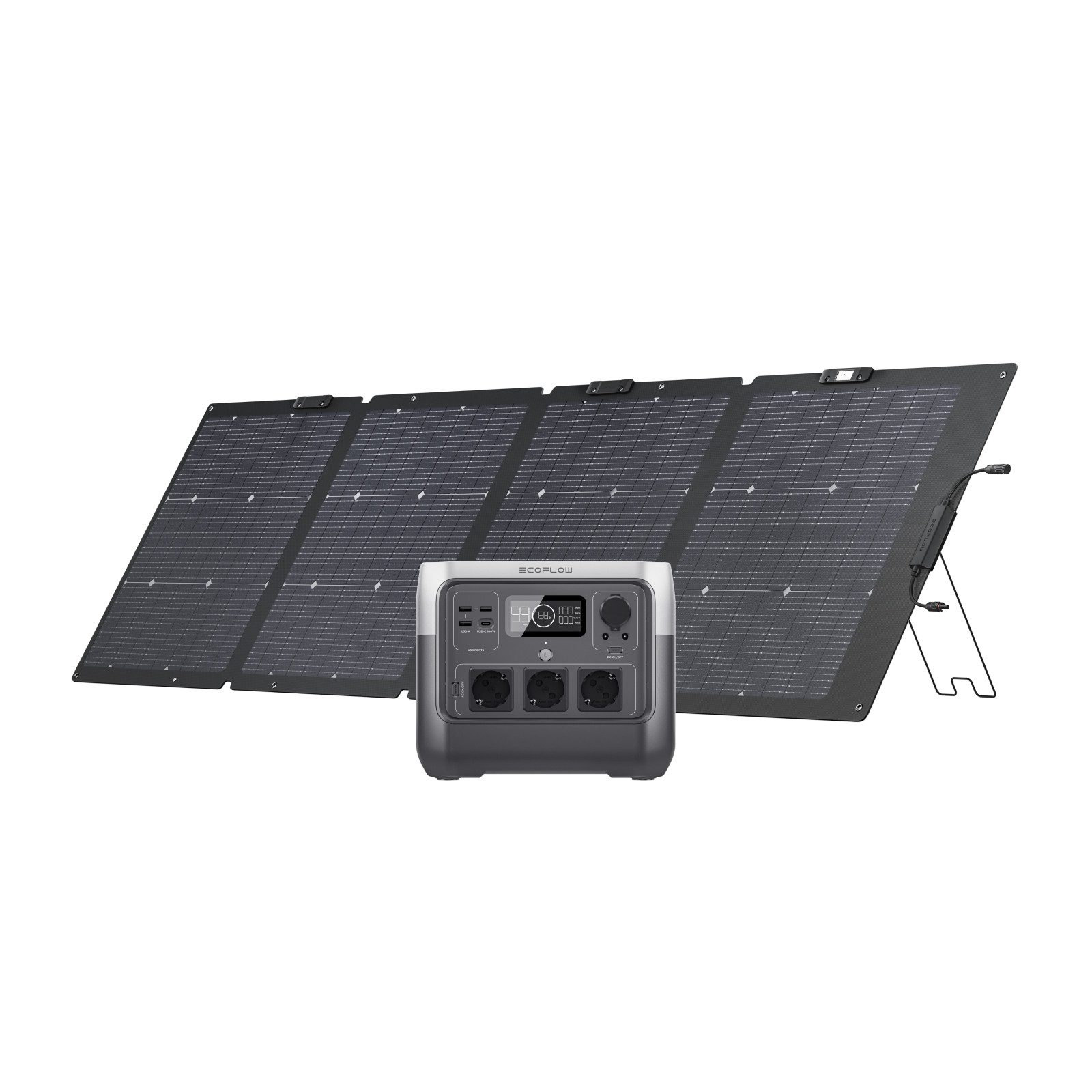 Ecoflow ECOFLOW RIVER 2 Pro Powerstation mit 220 W Solar panel Powerstation EcoFlow River 2 Pro mit 220 W Solarpanel EcoFlow River 2 Pro Powerstation mit 220 W Tragbare Solarpanel 240000 mAh (220-240 V)