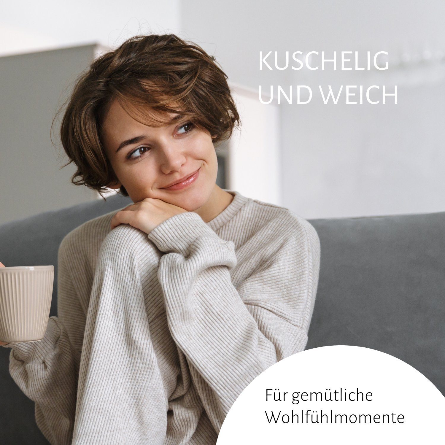 aus 100% Made Decke Germany, Kuscheldecke weiche Skandi-Stil, in Germany ÖKO-TEX Premium Wolldecke 150x200cm, im Wolldecke RIEMA Bio-Baumwolle, weiche