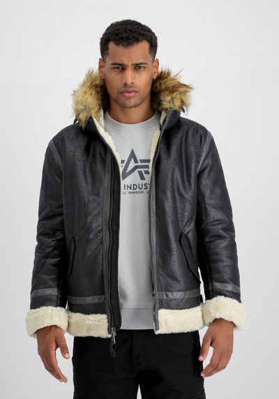 Alpha Industries Lederjacke ALPHA INDUSTRIES Men - Leather & Faux Jackets B3 FL Hooded