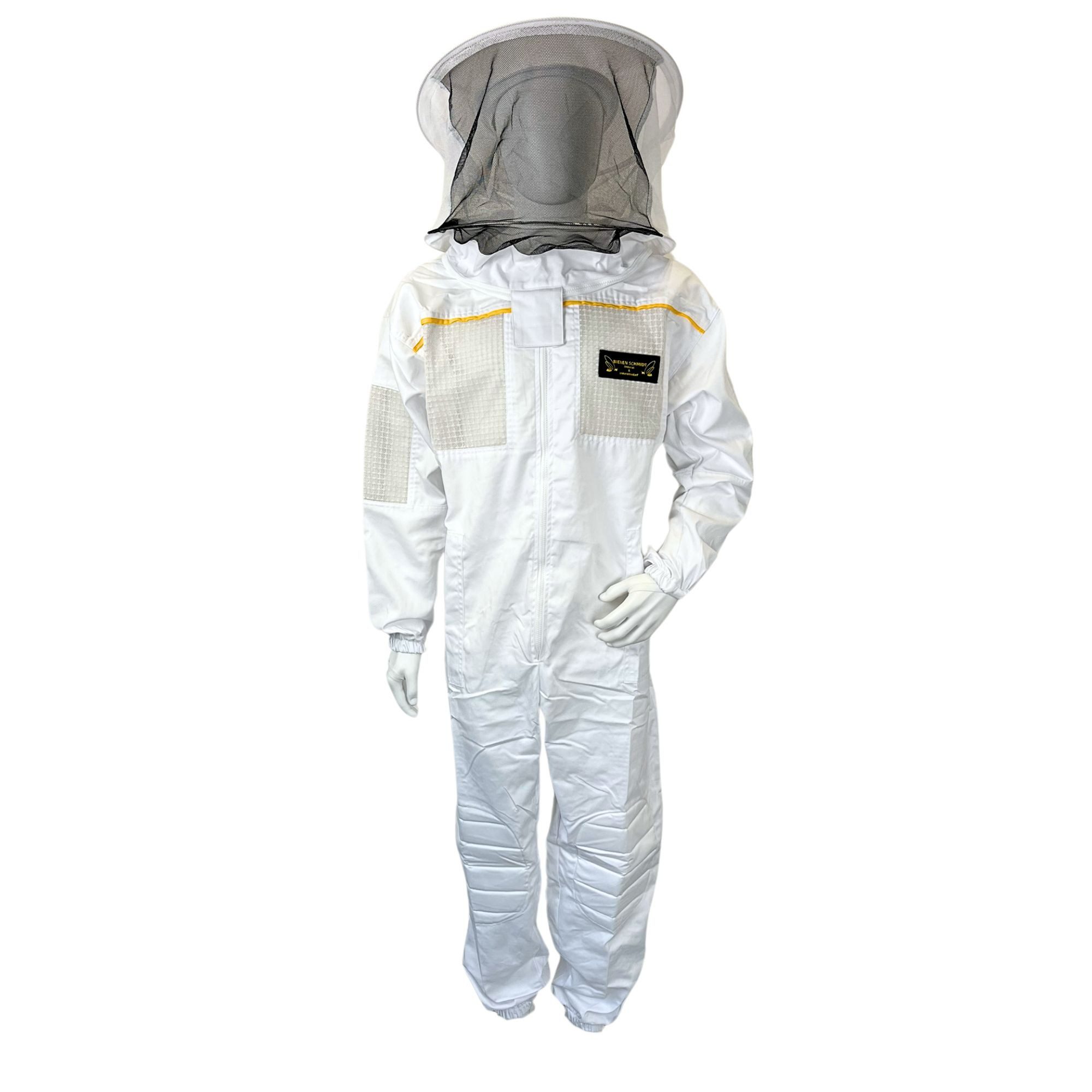 BIENEN SCHMIDT Arbeitsoverall Imkerschutzanzug LOW-AIR mit integriertem Schleier & Reißverschluss weiß Imkersuit Schutzkleidung Arbeitsoverall Schutz-Overall