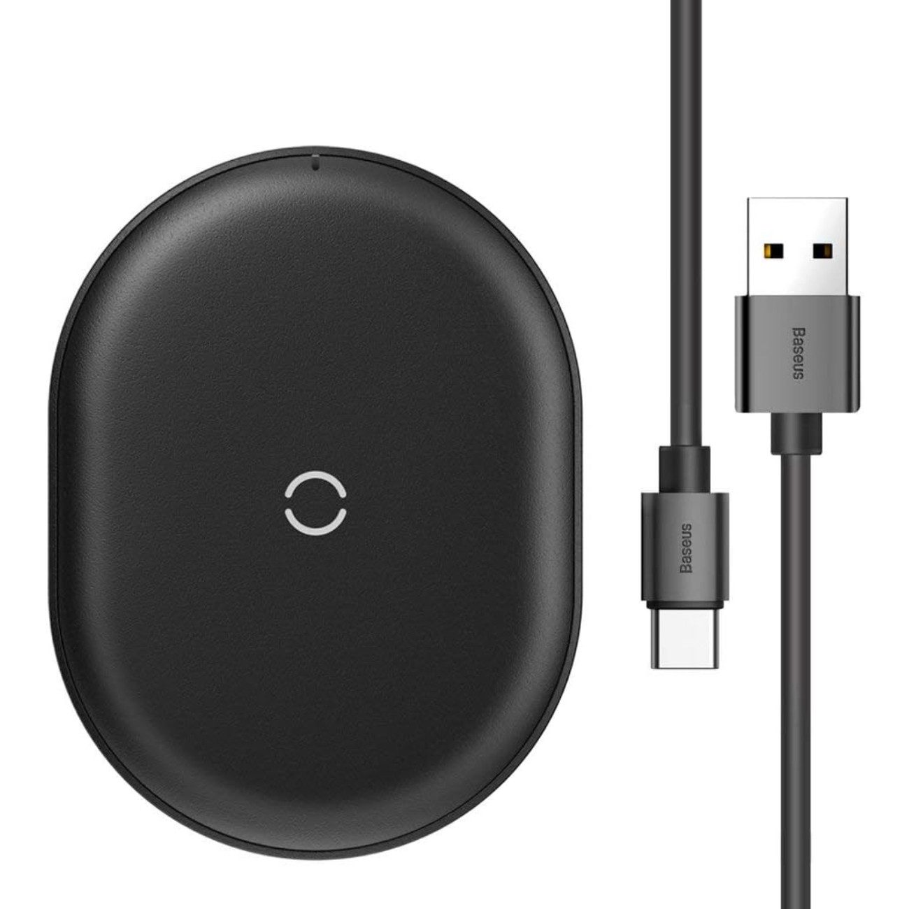 Baseus Cobble Wireless Charger (Einzelartikel, Einzelartikel, 15W Qi-Ladepad, rutschfest, LED-Anzeige, kompakt)