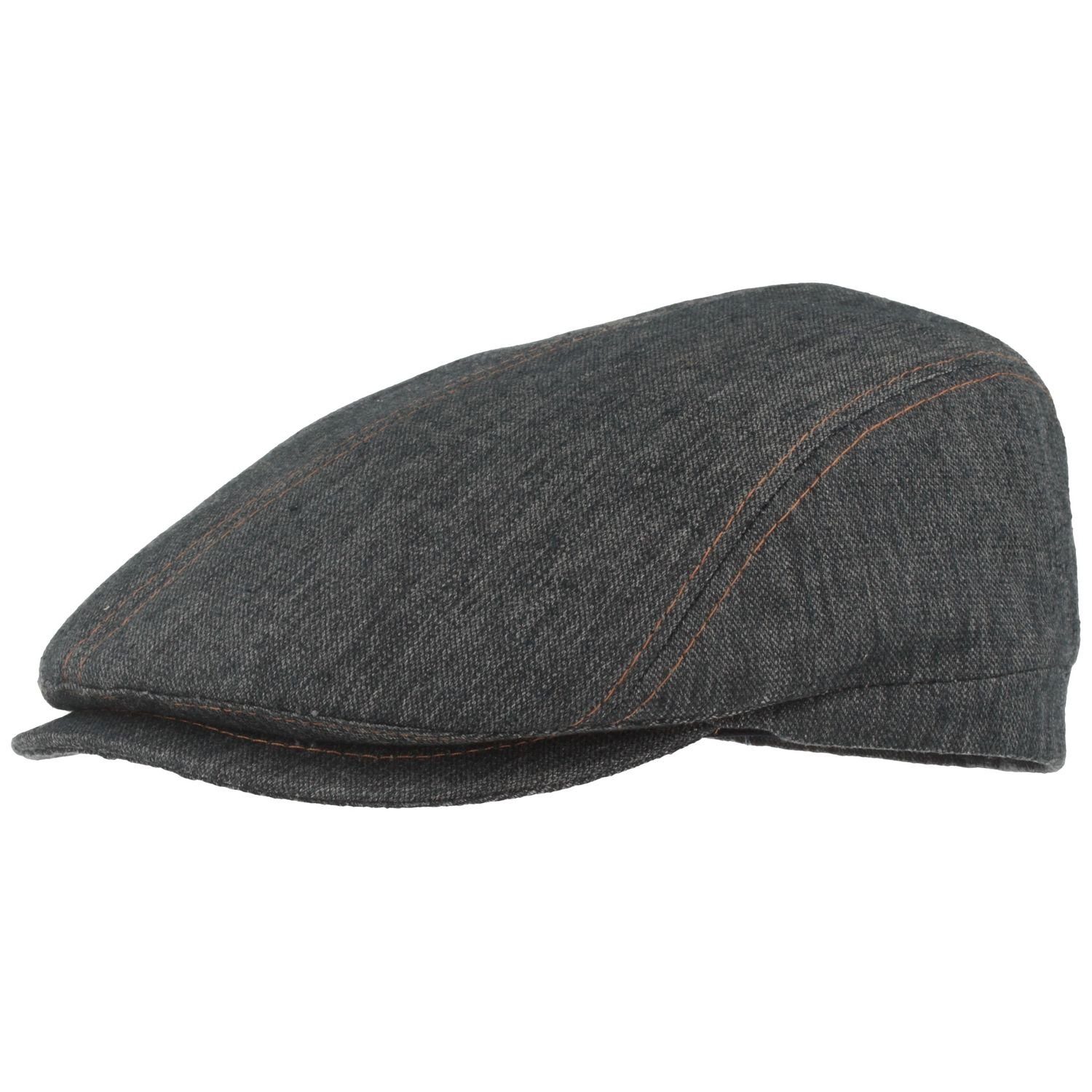 Breiter Schiebermütze UV-80-Flatcap in Jeansoptik aus Hanf Mix