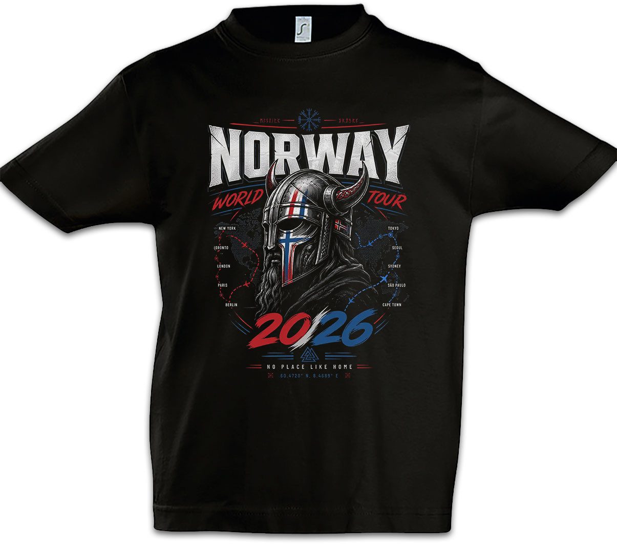Print-Shirt Team Norwway Kinder T-Shirt Norwegen Norwegian Vikings Wikinger