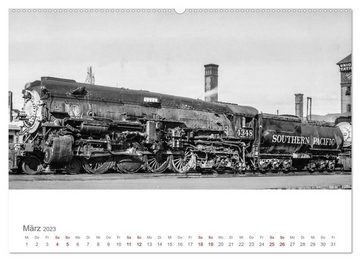 CALVENDO Wandkalender US-Dampflokomotiven (Premium, hochwertiger DIN A2 Wandkalender 2023, Kunstdruck in Hochglanz)