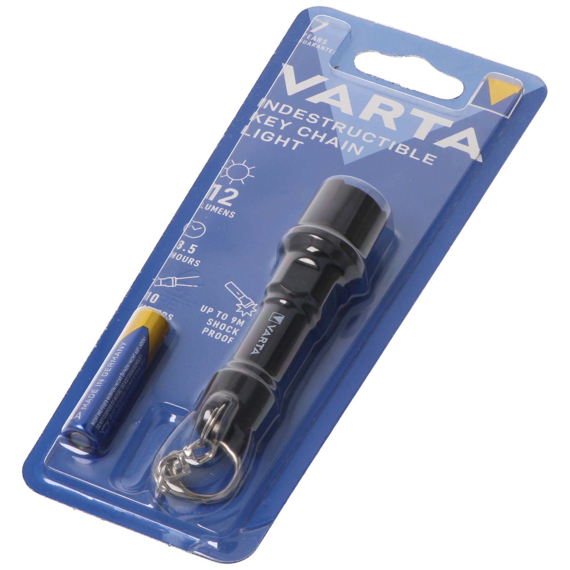 VARTA LED Taschenlampe Varta LED Taschenlampe Indestructible, Key Chain Light 12lm, inkl. 1x