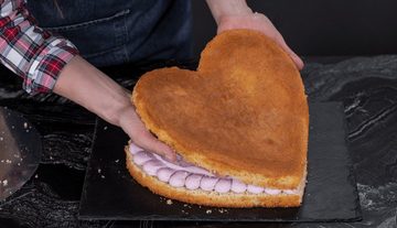Sallys Herzkuchenform Sallys Herzbackform aus Edelstahl 28 cm, gleichmäßiges Aufgehen, Edelstahl und rostfrei