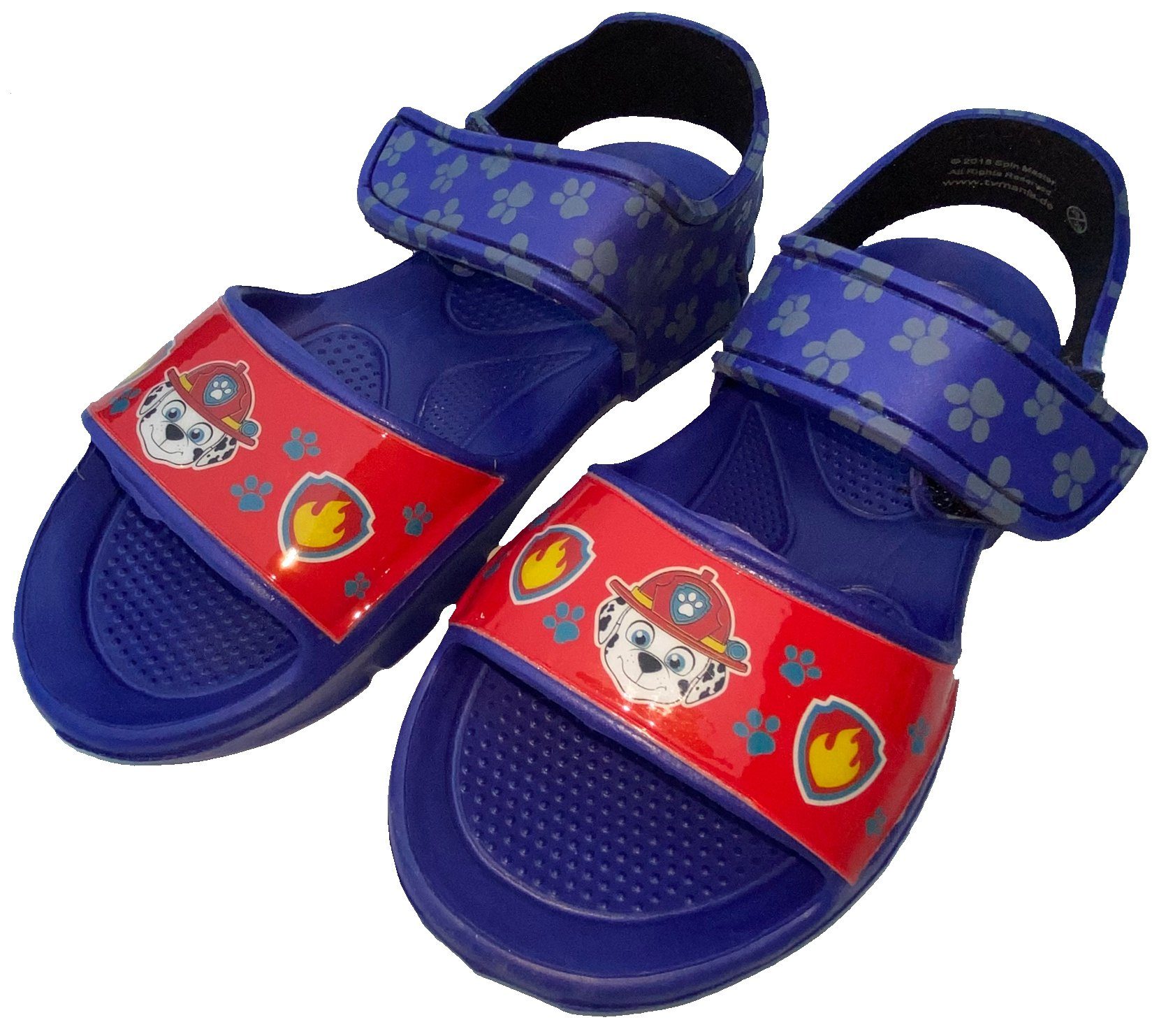 PAW PATROL Paw Patrol Sandalen Badeschuhe Schuhe für Jungen + Mädchen, rutschfeste Sohle, Klettverschluss, Kinderschuhe Sommerschuhe Schwimmschuhe rosa + blau Gr.24/25 26/27 28/29 30/31 Badesandale