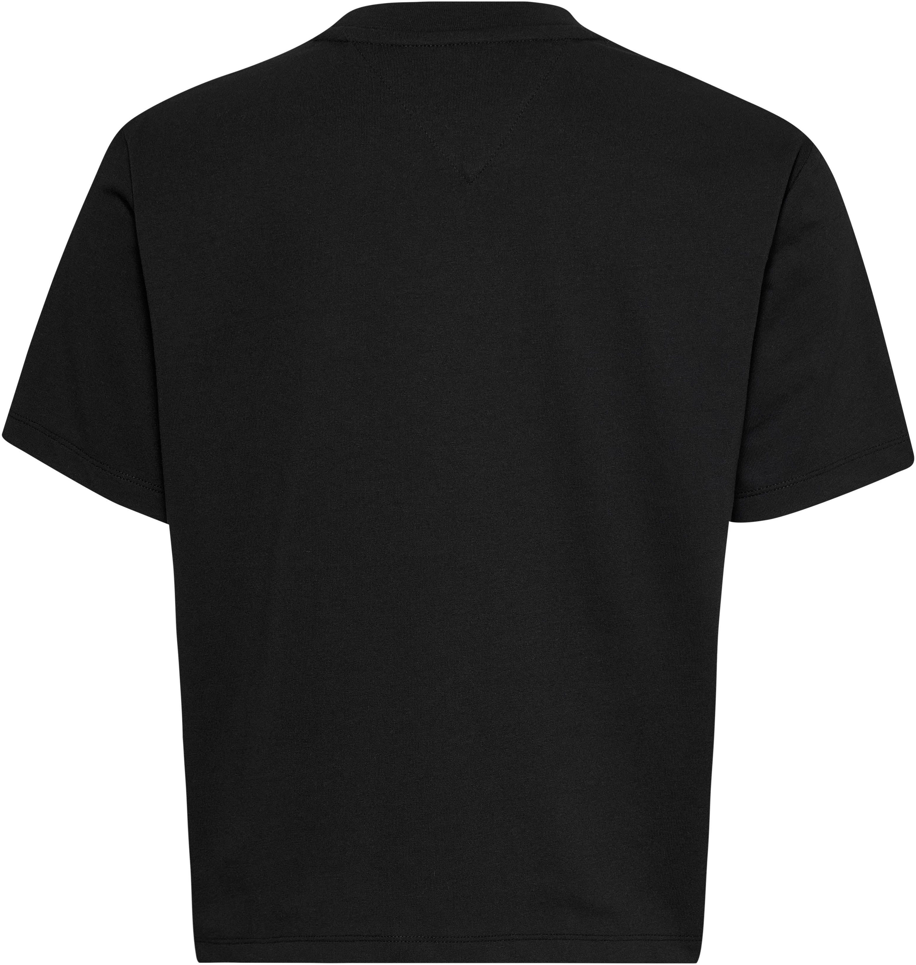 TJW Logostickerei EXT Jeans BADGE mit BXY TEE Black T-Shirt Tommy