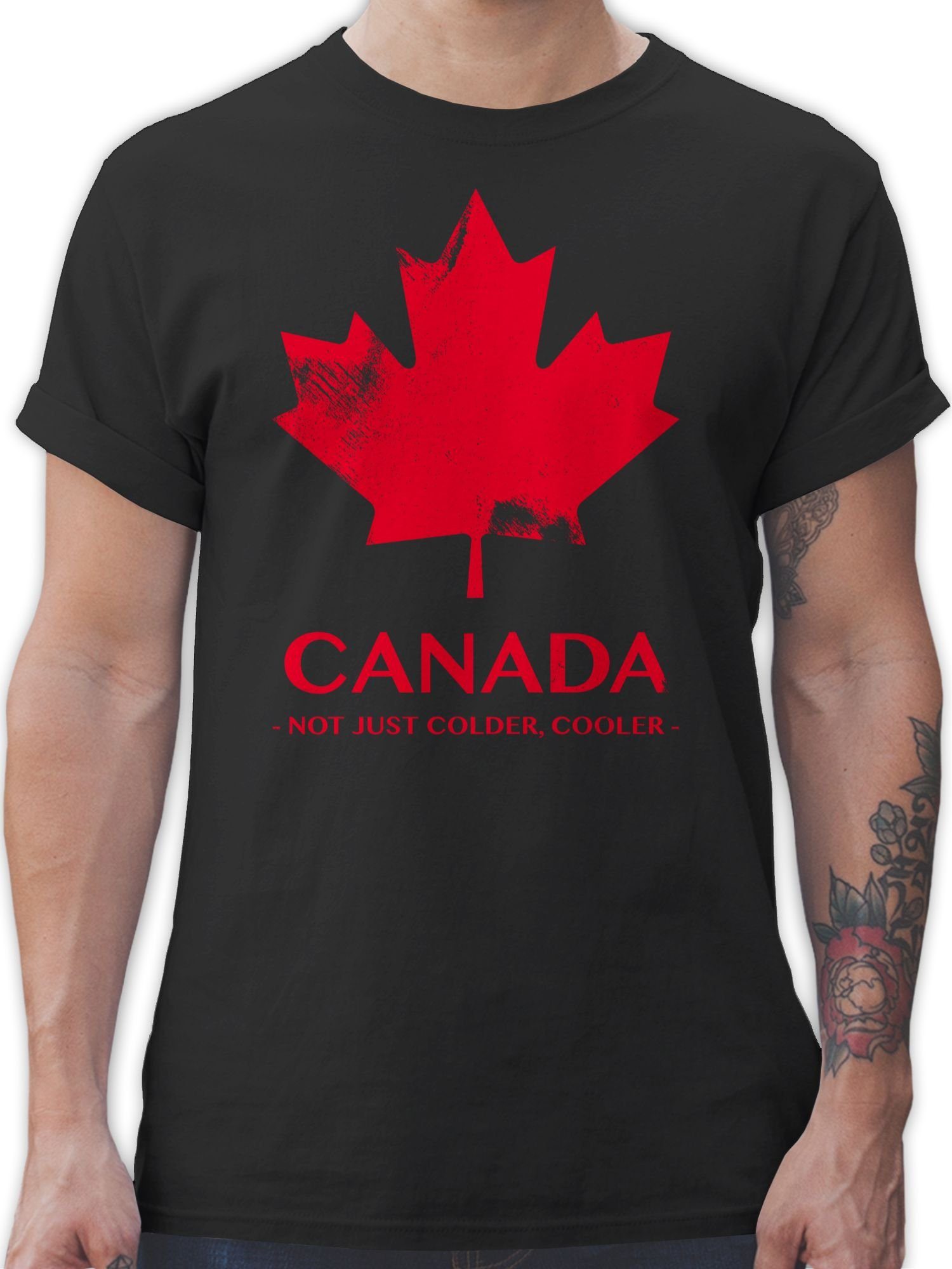 T-Shirt Canada Not just colder cooler - Souvenir Geschenk