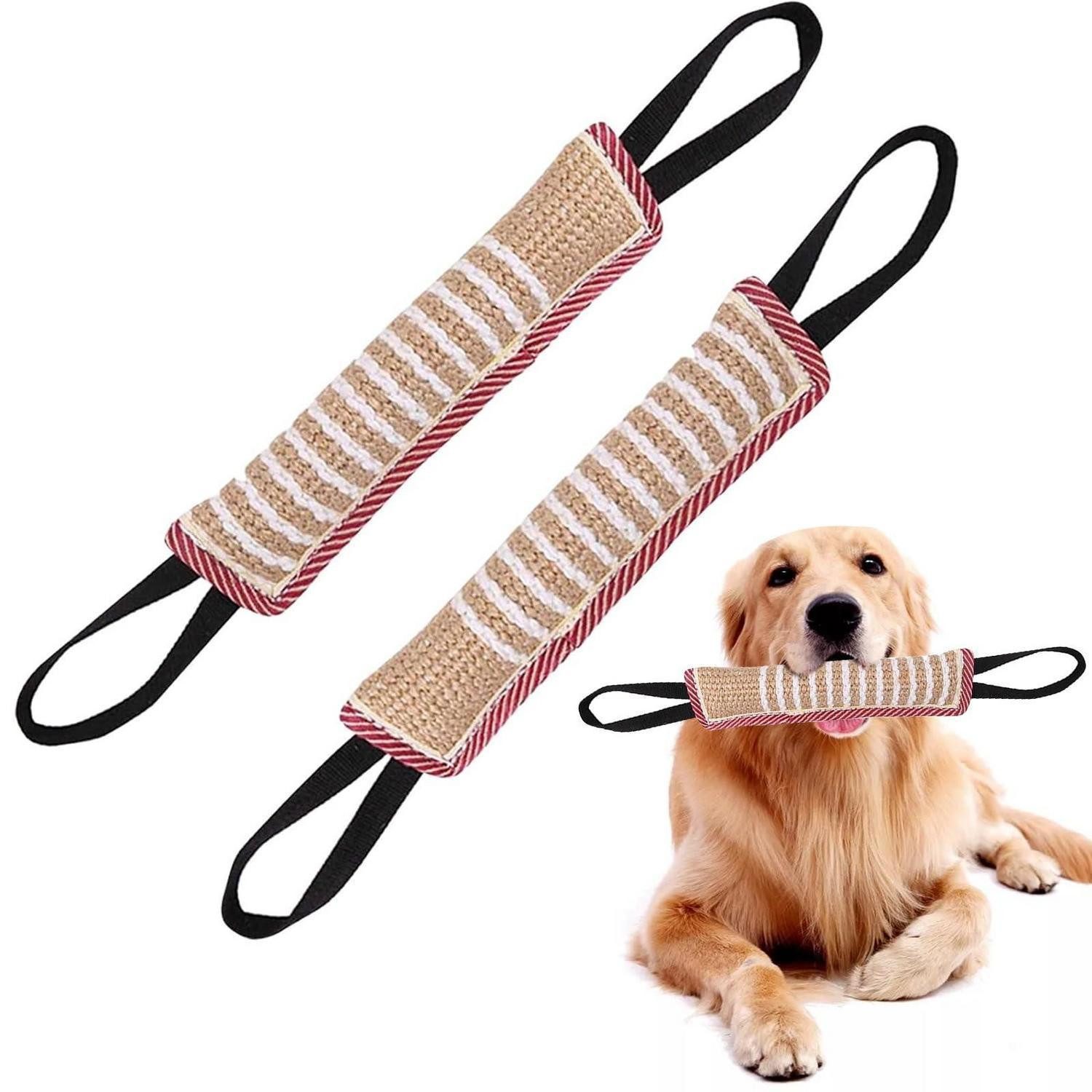 LuxusKollektion Zerrspielzeug Hundespielzeug Beisswurst Jute 2 Griff