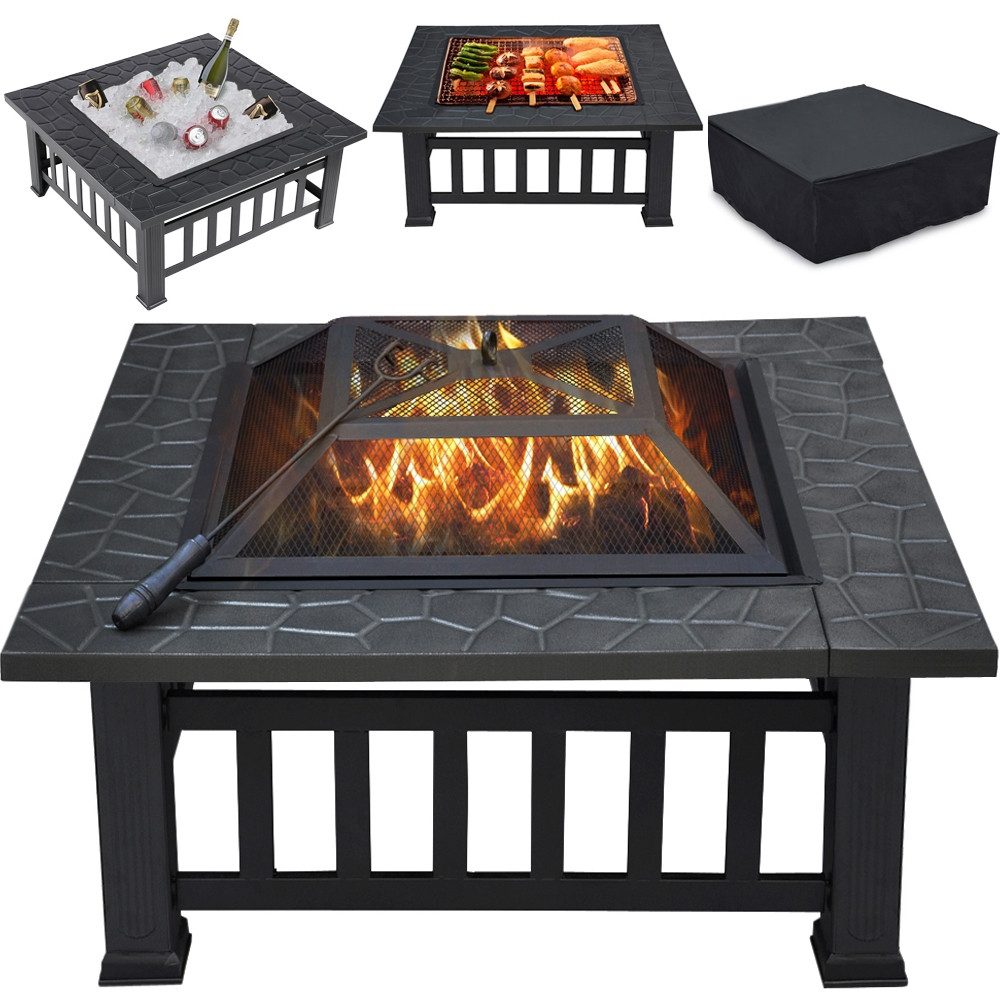 Yaheetech Feuerschale, Fire Pit für Terrasse Tischkamin