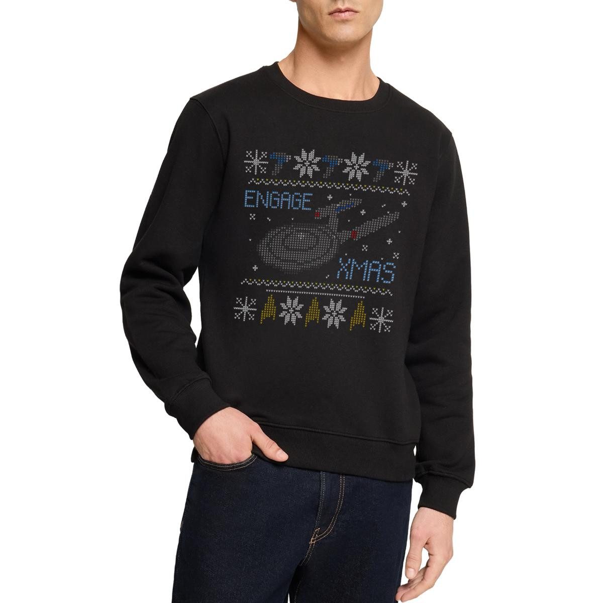 Sweatshirt Star Trek Discovery Ugly X-Mas Engage Herren Premium Pullover