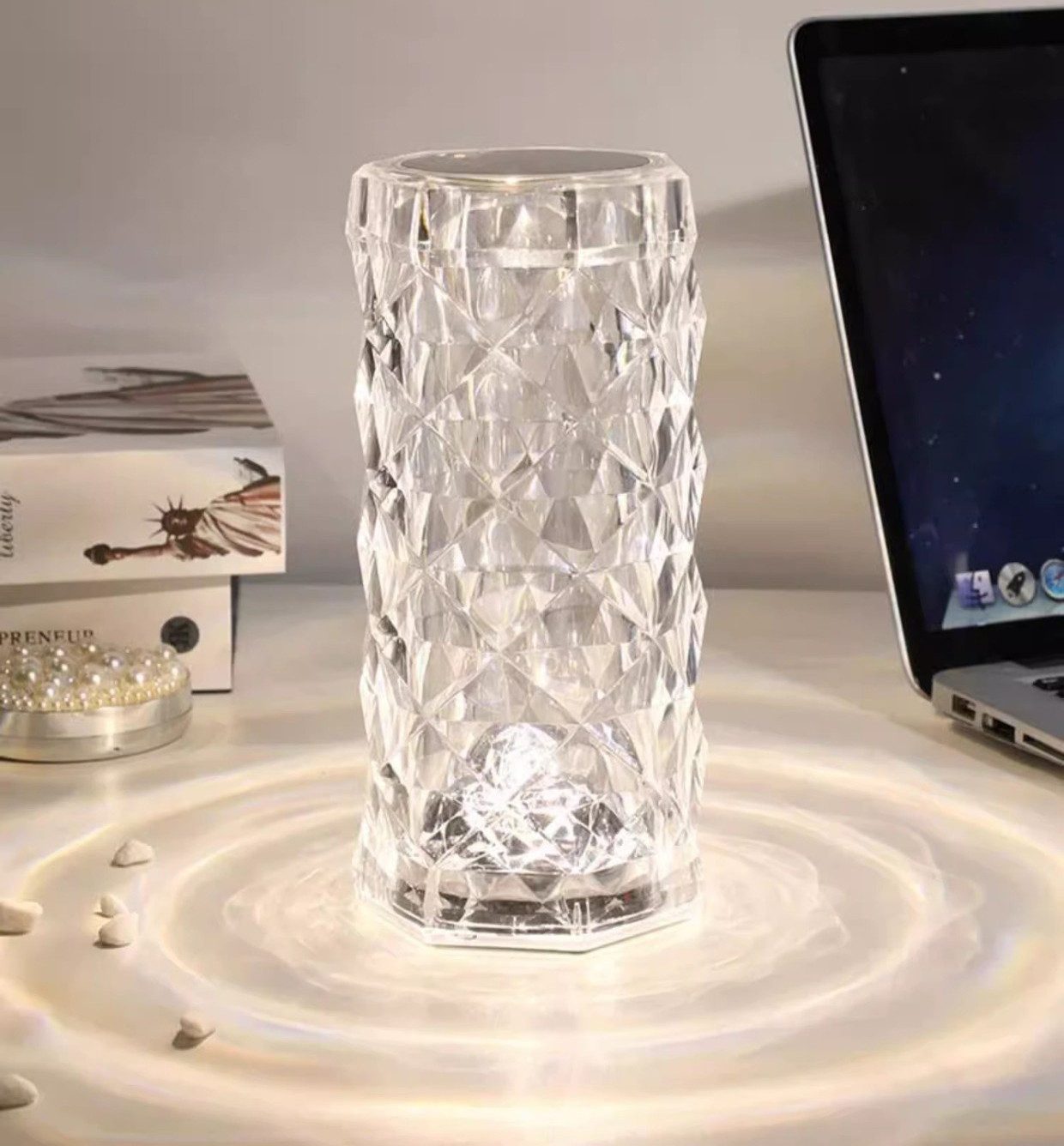 PRECORN LED Dekolicht Kristall Lampe RGB – 16 Farben LED Touch Nachttischla günstig online kaufen