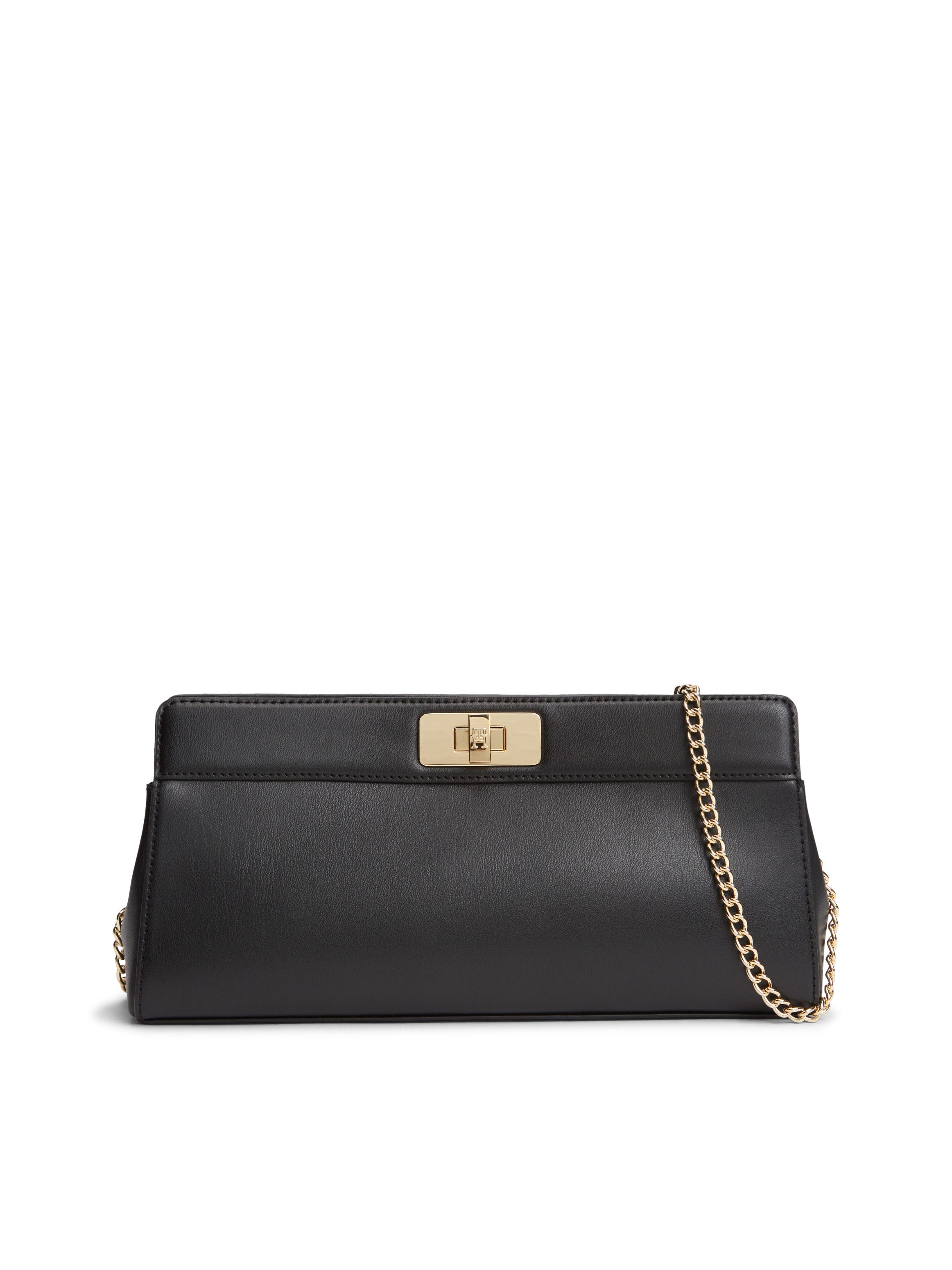 Tommy Hilfiger Clutch TH MODERN CLUTCH, Damen Umhängetasche, Handtasche mit goldfarberem Umhängeriemen